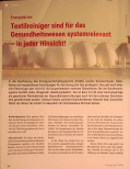 Vorschauseite 1: Textilreiniger sind für das Gesundheitswesen systemrelevant in jeder Hinsicht!