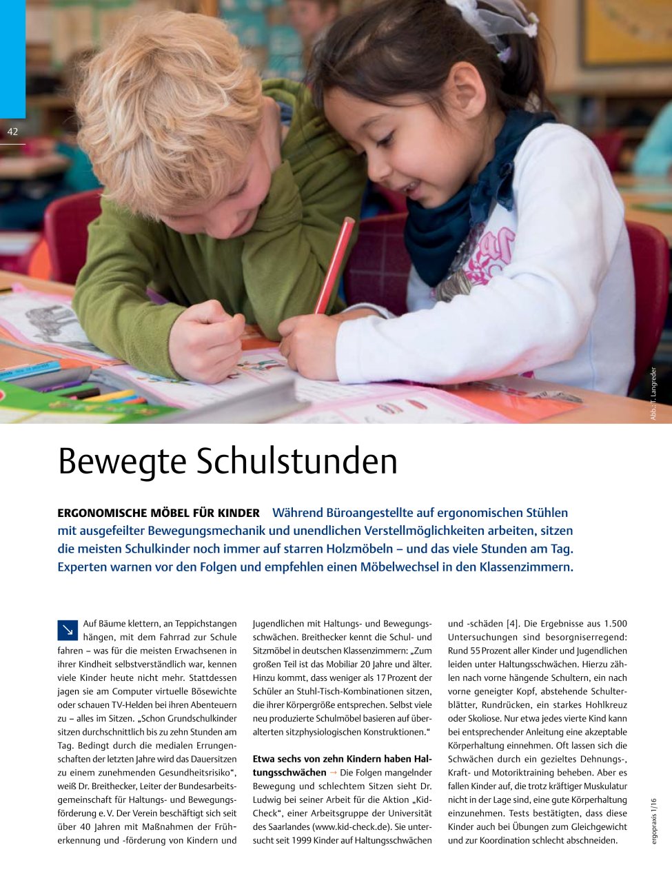 Vorschauseite 1: Bewegte Schulstunden ? Ergonomische Möbel für Kinder