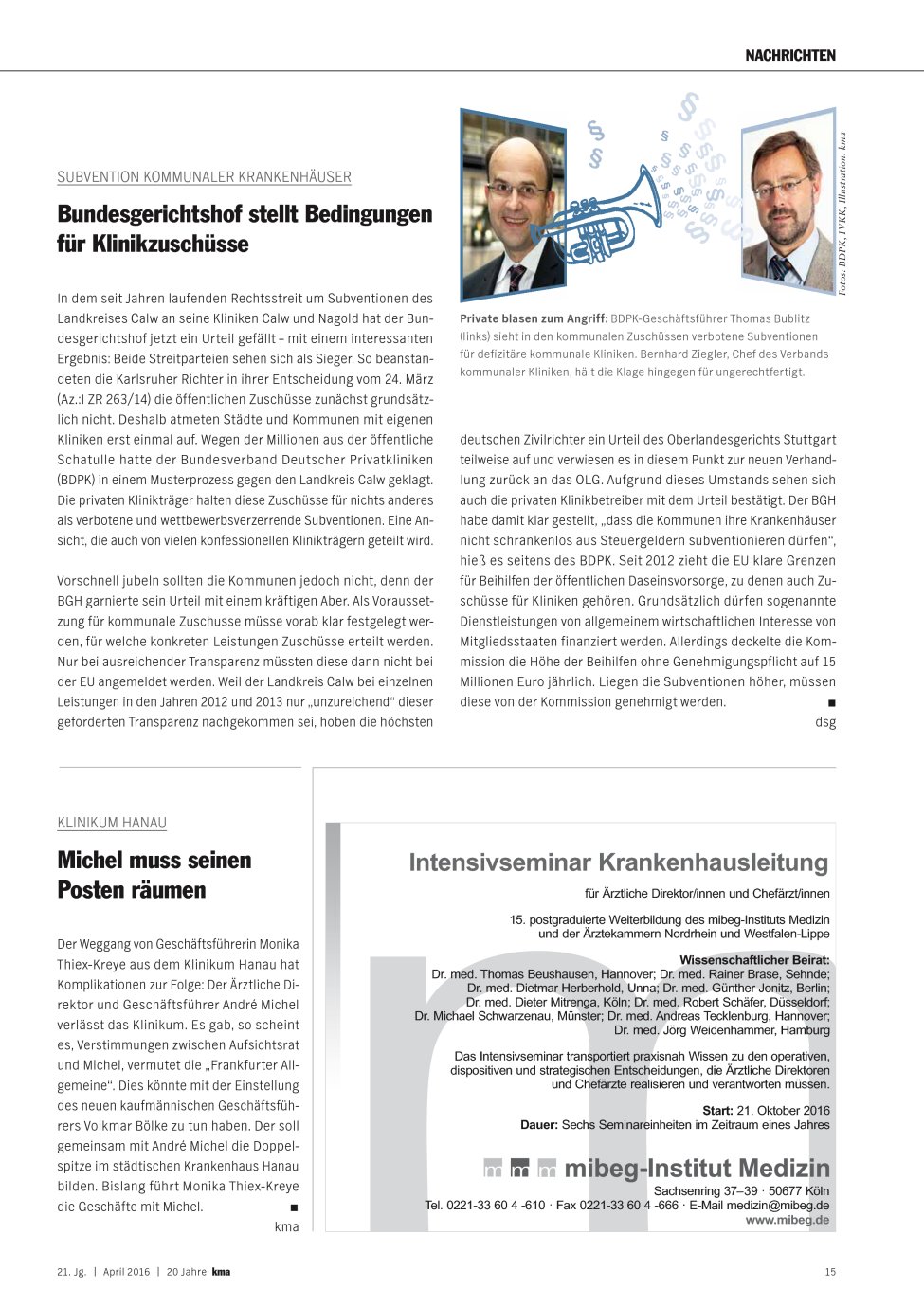 Vorschauseite 1: Michel muss seinen Posten räumen