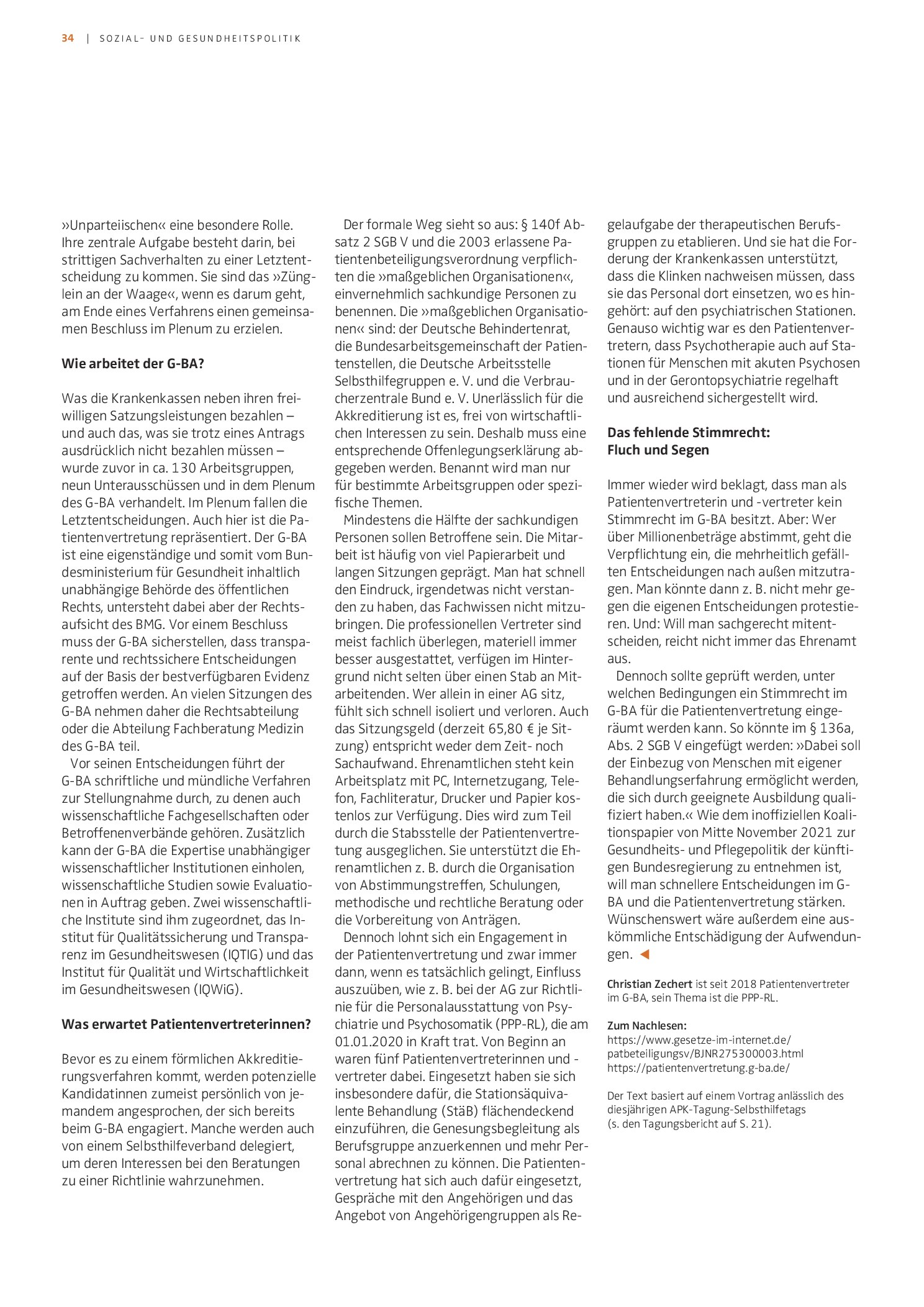 Vorschauseite 2: Patientenvertretung im G-BA: mühselig, aber wirksam
