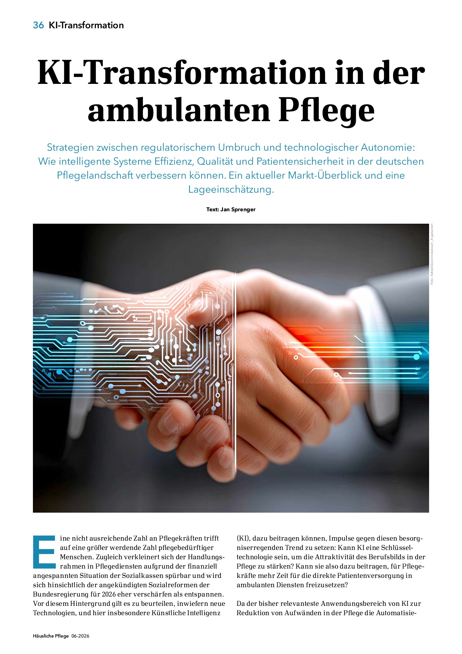 Vorschauseite 1: KI-Transformation in der ambulanten Pflege