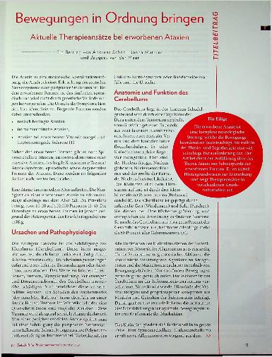 Vorschauseite 2: Bewegungen in Ordnung bringen: Aktuelle Therapieansätze bei erworbenen Ataxien