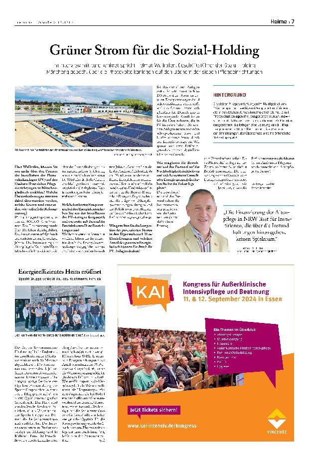 Vorschauseite 1: Grüner Strom für die Sozial-Holding