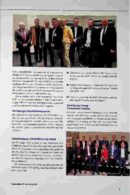 Vorschauseite 2: Ergebnis-Veranstaltung, Auszeichnungen Unternehmens-/Klinikführer und Nachhaltiger Krankenhauspartner 2019