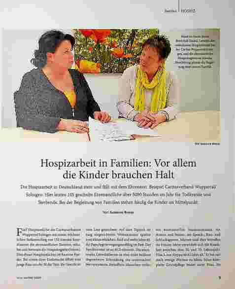 Vorschauseite 1: Hospizarbeit in Familien: Vor allem die Kinder brauchen Halt