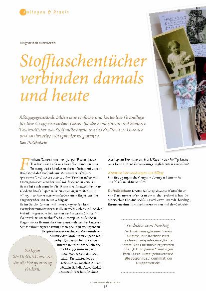 Vorschauseite 1: Stofftaschentücher verbinden damals und heute.