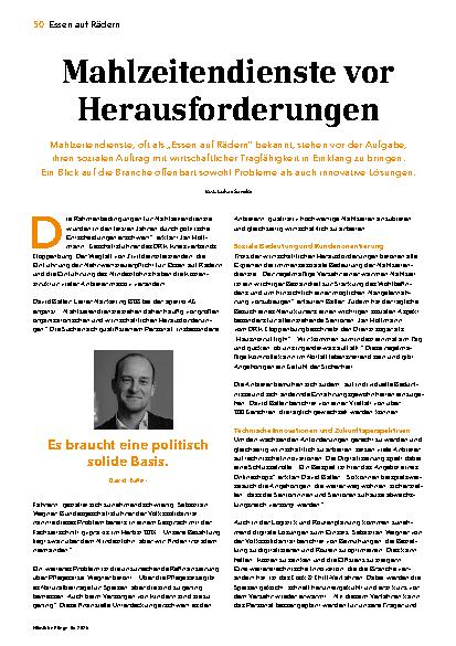Vorschauseite 1: Mahlzeitendienste vor Herausforderungen