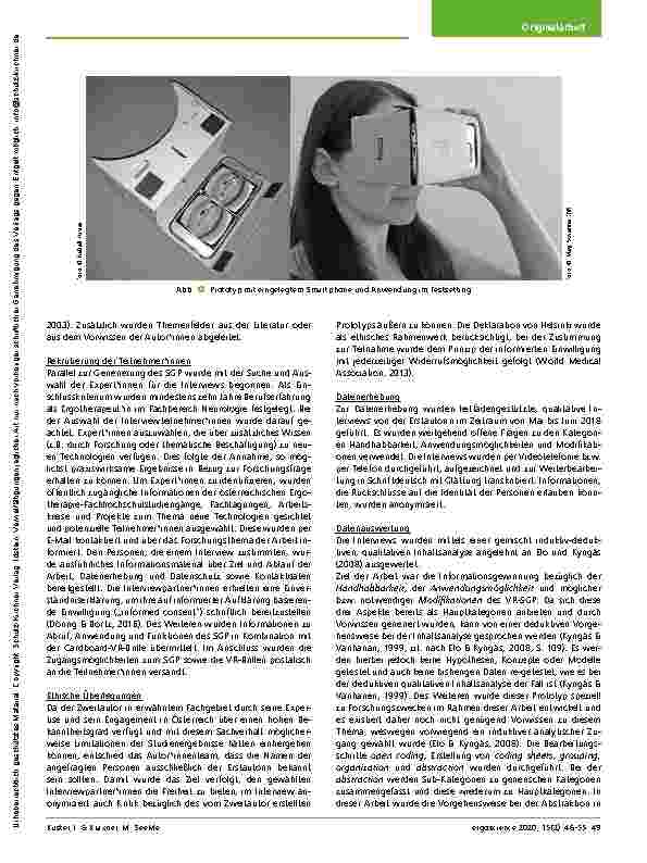 Vorschauseite 4: SeeMe: Expertenmeinungen von Ergotherapeuten zu einem selbst entwickelten Serious Game-Prototyp unter Verwendung einer Virtual Reality-Brille in einem ergotherapeutischen Setting:…