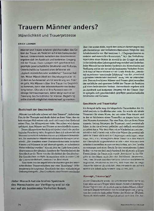 Vorschauseite 1: Trauern Männer anders? Männlichkeit und Trauerprozesse