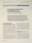 Vorschauseite 1: Automatische Substitution von Biologika in der Krankenhausapotheke?