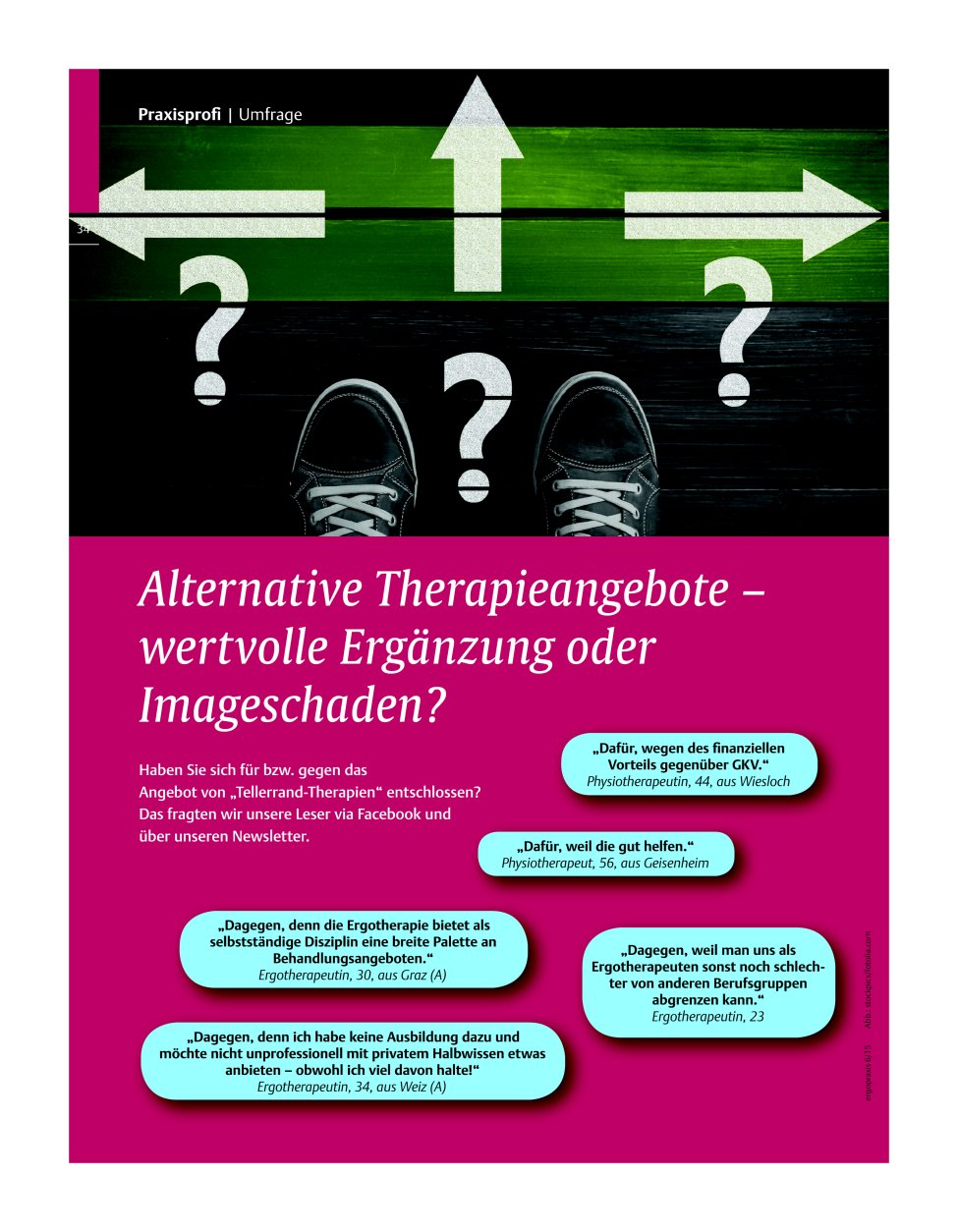 Vorschauseite 1: Alternative Therapieangebote ? wertvolle Ergänzung oder Imageschaden?
