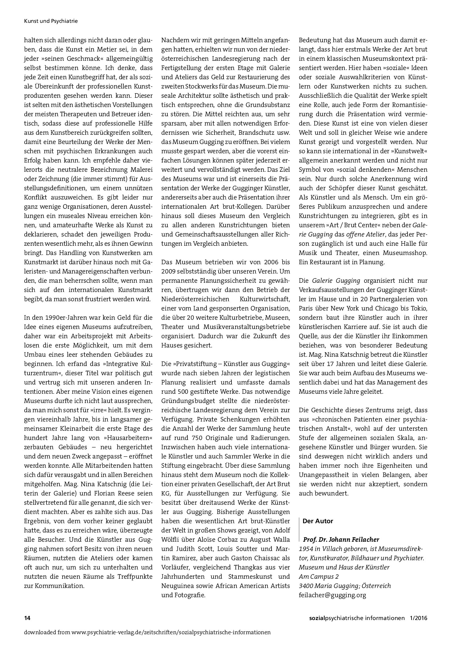 Vorschauseite 3: Von der Psychiatrischen Anstalt zu Galerie und Museum