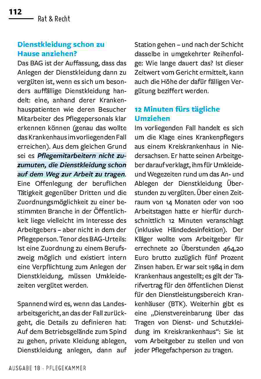 Vorschauseite 3: Dienstkleidung: Sich umziehen ist kein Privatvergnügen.
