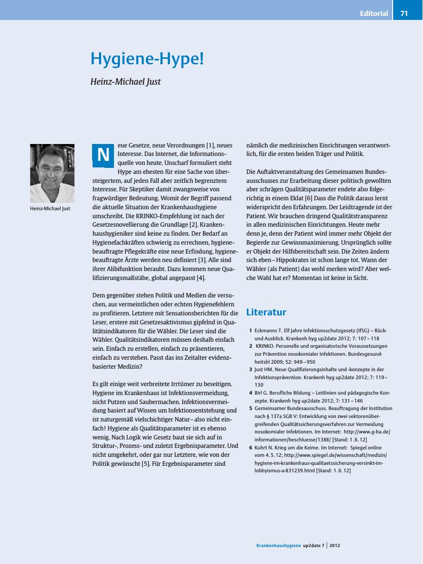 Vorschauseite 1: Hygiene-Hype!