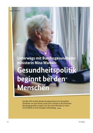 Vorschauseite 1: Gesundheitspolitik beginnt bei den Menschen