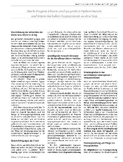 Vorschauseite 2: Eltern von Kindern mit Beeinträchtigungen – Unterstützungsbedarfe und Hinweise auf Inklusionshürden