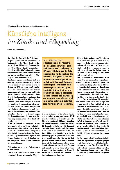 Vorschauseite 1: Künstliche Intelligenz im Klinikund Pflegealltag