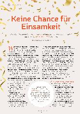 Vorschauseite 1: Keine Chance für Einsamkeit