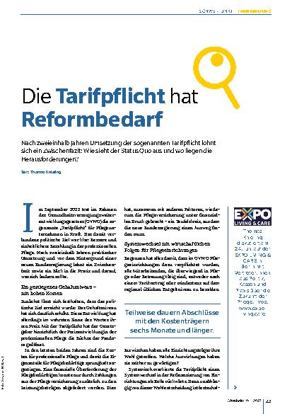 Vorschauseite 2: Die Tarifpflicht hat Reformbedarf