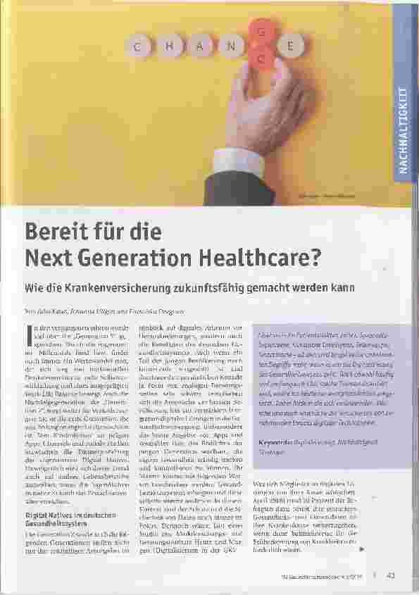 Vorschauseite 1: Bereit für die Next Generation Healthcare?