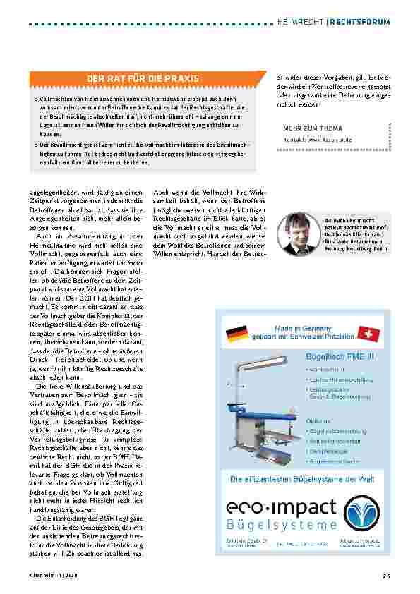 Vorschauseite 2: BGH zur Vollmachtserteilung und Geschäftsfähigkeit