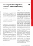 Vorschauseite 1: Die Pflegeausbildung in der Schweiz - eine Orientierung