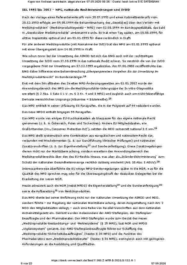 Vorschauseite 6: 30 Jahre Medizinprodukterecht: Entwicklung des rechtlichen Umfelds für Medizinprodukte von 1990 bis heute