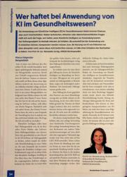 Vorschauseite 1: Wer haftet bei Anwendung von KI im Gesundheitswesen?