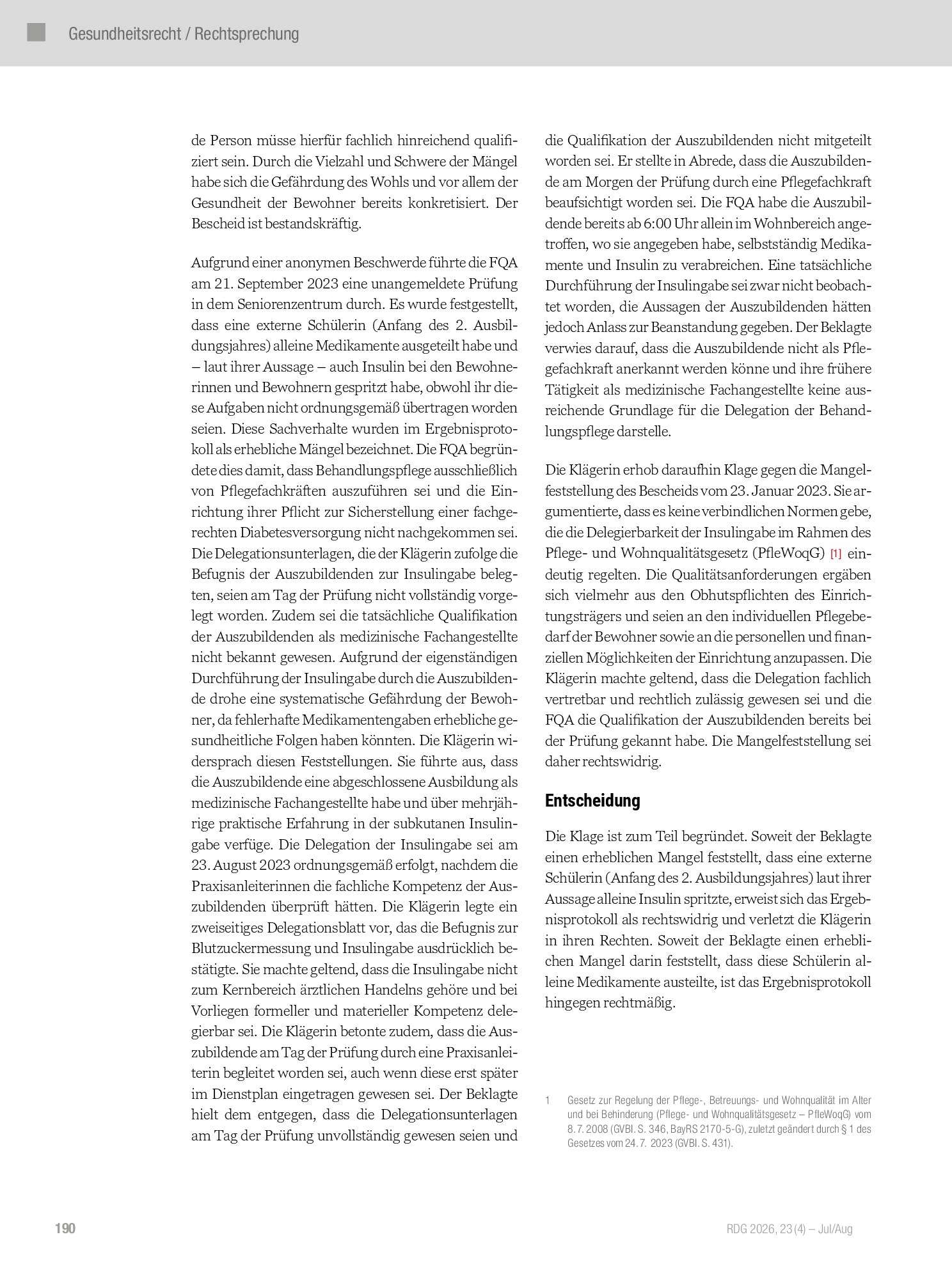 Vorschauseite 2: Übertragung und Ausführung pflegerischer Aufgaben durch Auszubildende