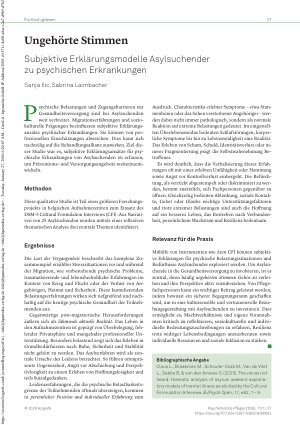 Vorschauseite 1: Ungehörte Stimmen Subjektive Erklärungsmodelle Asylsuchender zu psychischen Erkrankungen