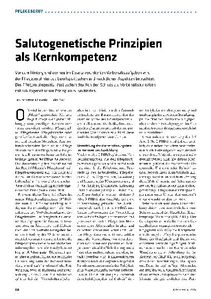 Vorschauseite 1: Salutogenetische Prinzipien als Kernkompetenz