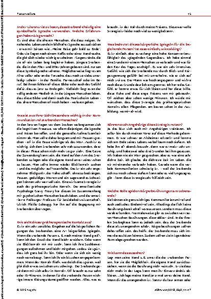 Vorschauseite 2: „Wir müssen erspüren, was der sterbende Mensch will“