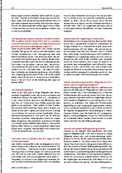 Vorschauseite 3: „Wir müssen erspüren, was der sterbende Mensch will“