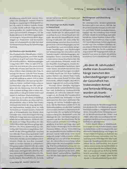 Vorschauseite 2: Von der Sozialmedizin zu Public Health
