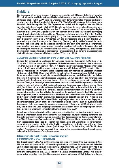Vorschauseite 2: Psychologische Pflegeinterventionen zur Reduktion von interpersonellen Konflikten in stationärer CBASP-Behandlung Integrativer Review