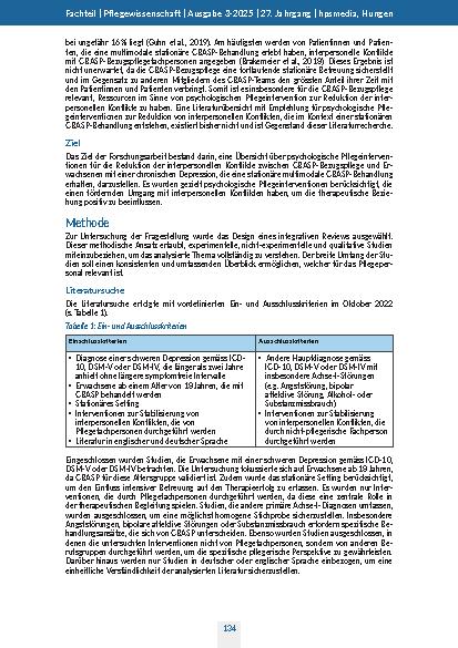 Vorschauseite 3: Psychologische Pflegeinterventionen zur Reduktion von interpersonellen Konflikten in stationärer CBASP-Behandlung Integrativer Review