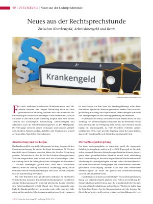 Vorschauseite 1: Neues aus der Rechtsprechstunde Zwischen Krankengeld, Arbeitslosengeld und Rente