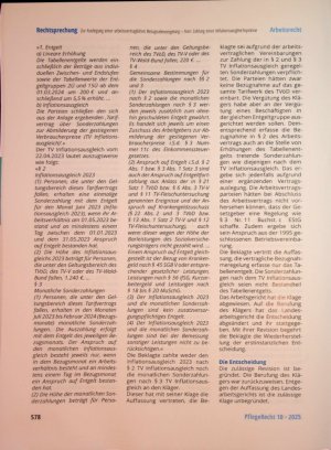 Vorschauseite 3: Zur Auslegung einer arbeitsvertraglichen Bezugnahmeregelung - hier: Zahlung einer Inflationsausgleichsprämie