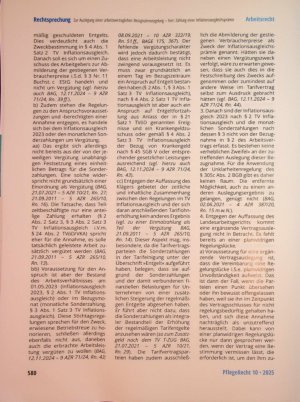 Vorschauseite 5: Zur Auslegung einer arbeitsvertraglichen Bezugnahmeregelung - hier: Zahlung einer Inflationsausgleichsprämie