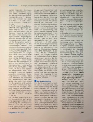 Vorschauseite 6: Zur Auslegung einer arbeitsvertraglichen Bezugnahmeregelung - hier: Zahlung einer Inflationsausgleichsprämie