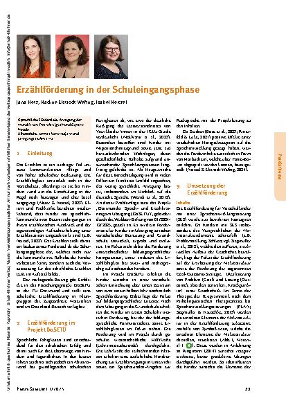 Vorschauseite 1: Erzählförderung in der Schuleingangsphase