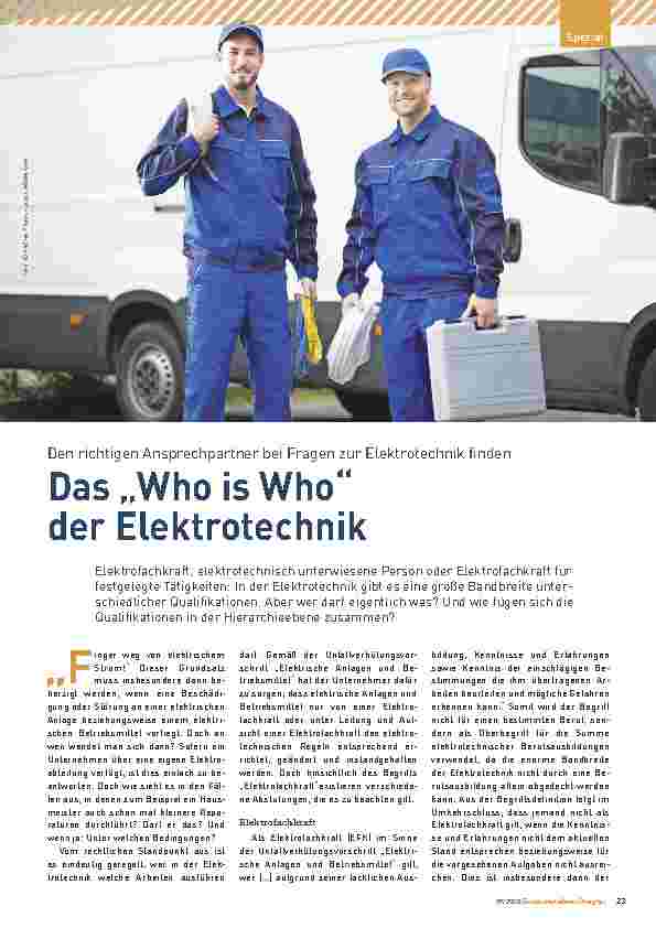 Vorschauseite 1: Das „Who is Who“ der Elektrotechnik