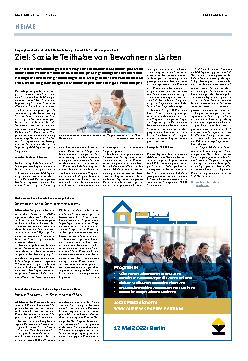 Vorschauseite 1: Ziel: Soziale Teilhabe von Bewohnern stärken