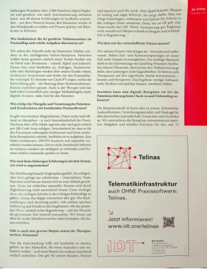 Vorschauseite 2: Prioritäten setzen - Der Mensch zurück im Mittelpunkt Wie die künstliche Intelligenz den Praxisalltag erleichtert