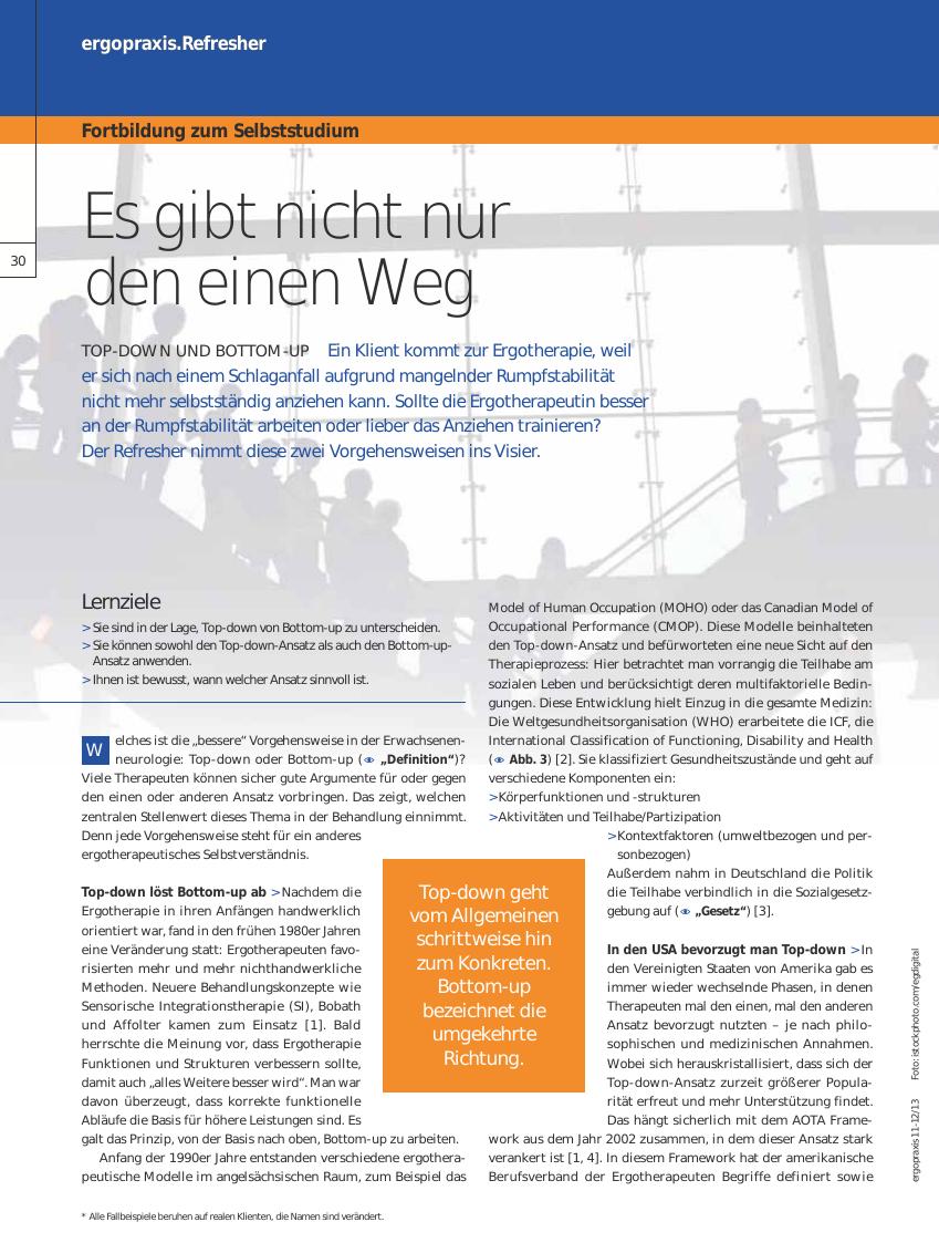 Vorschauseite 1: Top-down und Bottom-up ? Es gibt nicht nur den einen Weg