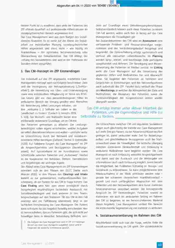 Vorschauseite 2: Sozialraumorientierung im Case Management einer Psychiatrie