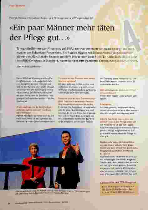 Vorschauseite 1: "Ein paar Männer mehr täten der Pflege gut..."
