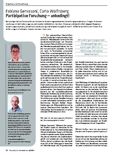 Vorschauseite 1: Partizipative Forschung – unbedingt!