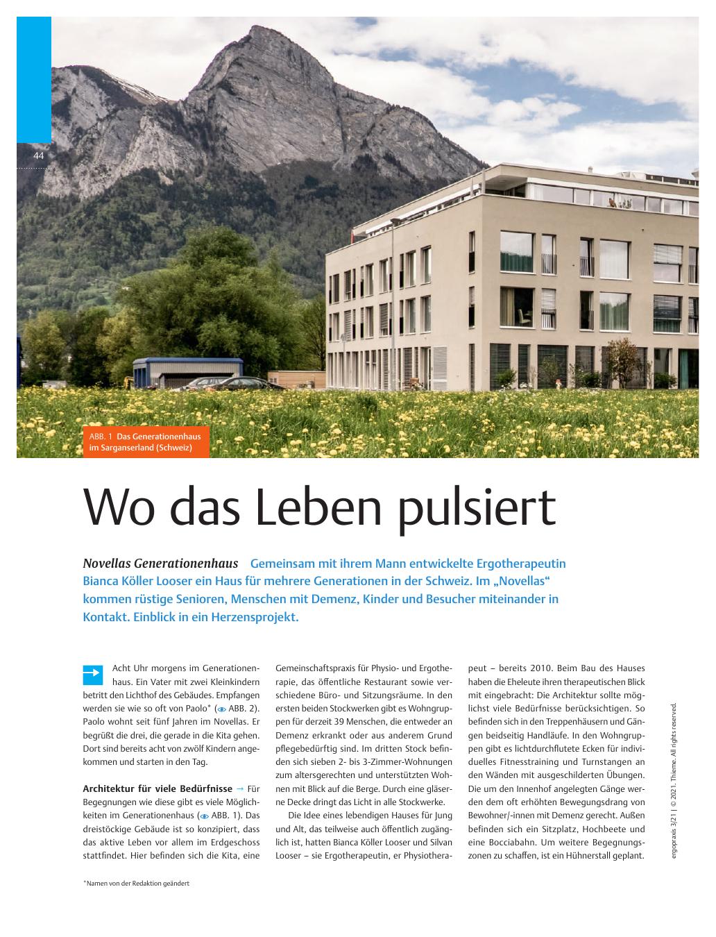 Vorschauseite 1: Wo das Leben pulsiert - Novellas Generationenhaus
