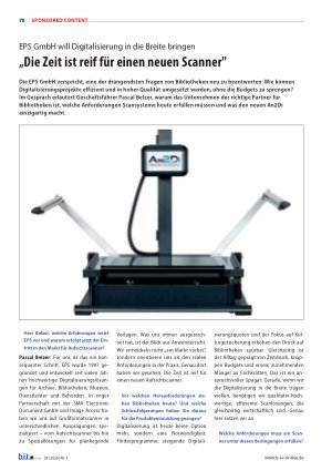 Vorschauseite 1: EPS GmbH will Digitalisierung in die Breite bringen „Die Zeit ist reif für einen neuen Scanner"